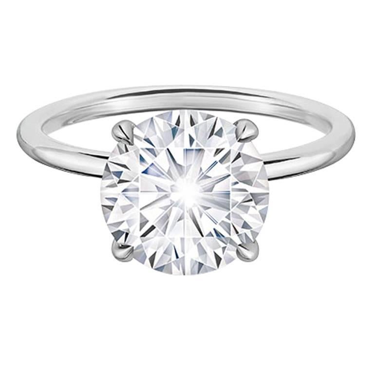 Marisa Perry GIA 2.02 Carat Round Brilliant Diamond Engagement Ring in Platinum For Sale