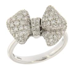 Jona Diamond Pave Gold Ribbon Bow Ring 9