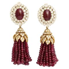 Magnificent Van Cleef & Arpels Ruby Diamond Day and Night Tassel Earrings 10