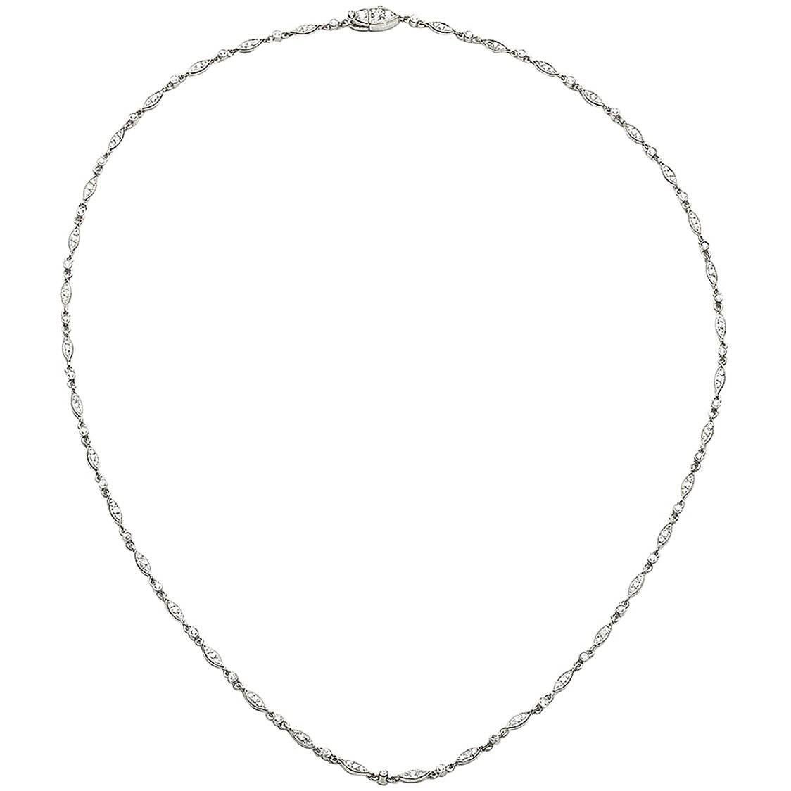 Modern Diamond Platinum Necklace