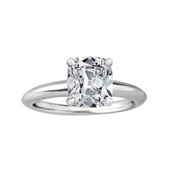 GIA Certified Cushion Cut 2.06 Carat Diamond Platinum Engagement Ring