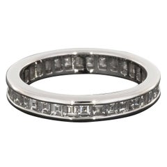 Used Asscher Cut Diamond Platinum Eternity Band Wedding Ring