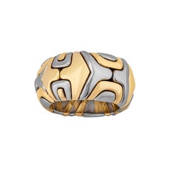 Bulgari Alveare Vintage Gold and Stainless Steel Ring