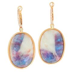 Frederic Sage Rough Paraiba Tourmaline Diamond Earrings 4