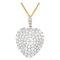 Stunning Antique Diamond Gold Heart Pendant
