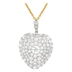 Stunning Antique Diamond Gold Heart Pendant