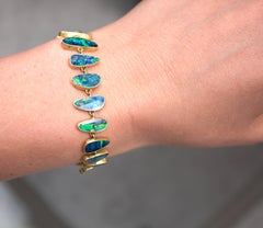 Kothari Electrifying Boulder Opal Matte Gold One of a Kind Link Bracelet