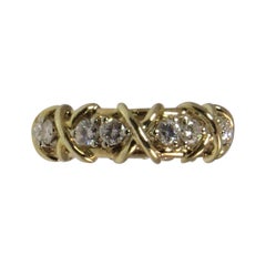 18 Karat Yellow Gold and Diamond Band Ring