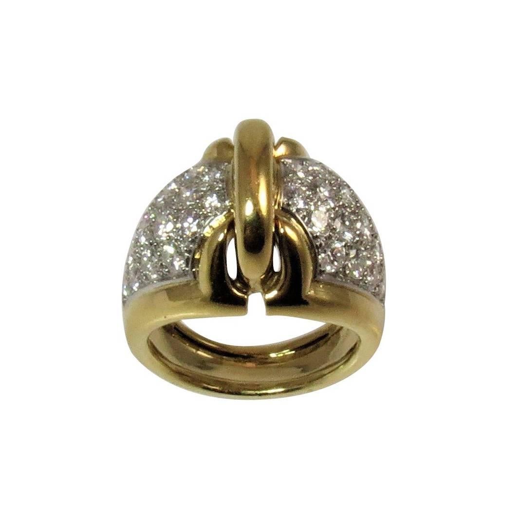 Diamond Gold Platinum Ring For Sale
