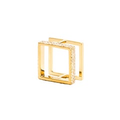 Sophie Birgitt Geometric Square Diamond Cocktail Knuckle/Pinky Ring