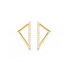 Sophie Birgitt Diamond Triangular Gold Earrings