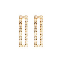 Sophie Birgitt Diamond Rectangular Gold Earrings 12