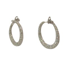 wrap around hoop earrings Wrap Around Pave Diamond White Gold Hoop Earrings