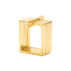Sophie Birgitt Geometric Rectangular Gold Cocktail Ring Sophie Birgitt Geometric Rectangular Gold Cocktail Ring