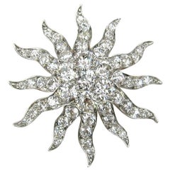 Antique Gold - Platinum 8.68 Carat Diamond Convertible Pendant / Brooch 1