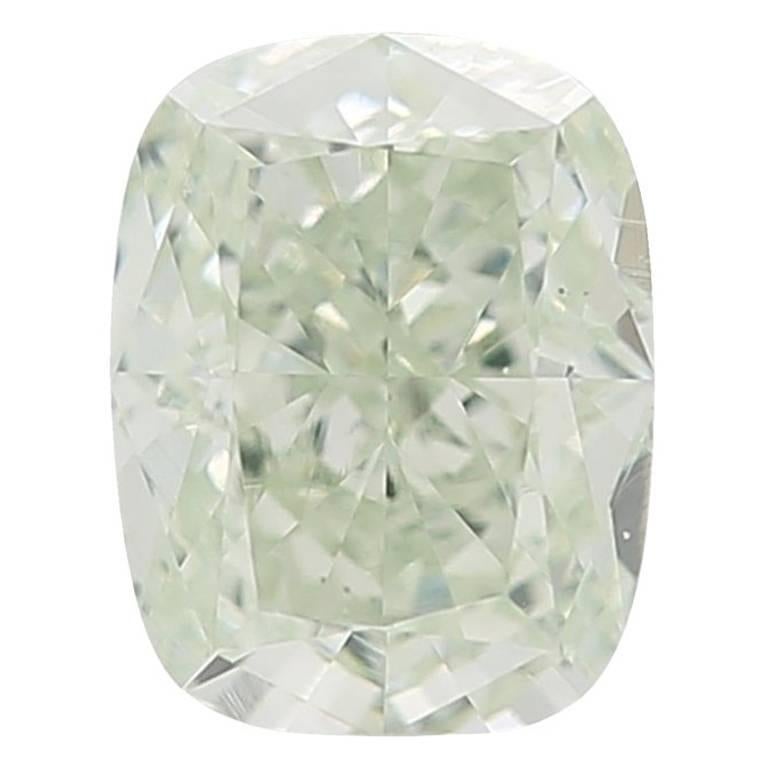 GIA Certified 1.01 Carat Fancy Light Green Diamond