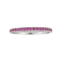 Marisa Perry Micro Pave Pink Sapphire Eternity Band in Platinum