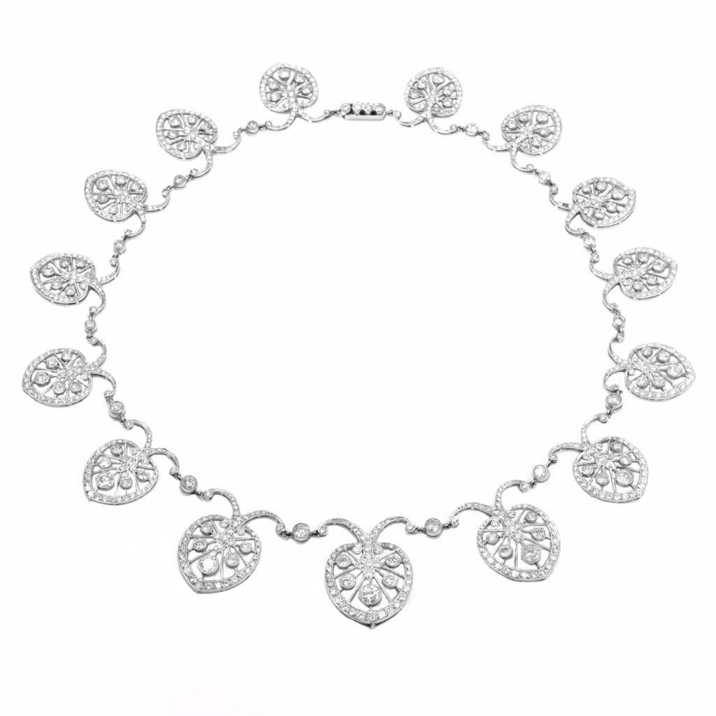 Art Deco Diamond Platinum Filigree Necklace