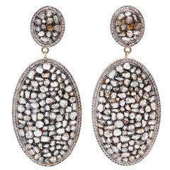 14 Karat Gold-Plated Sliced Pave Diamond Earrings