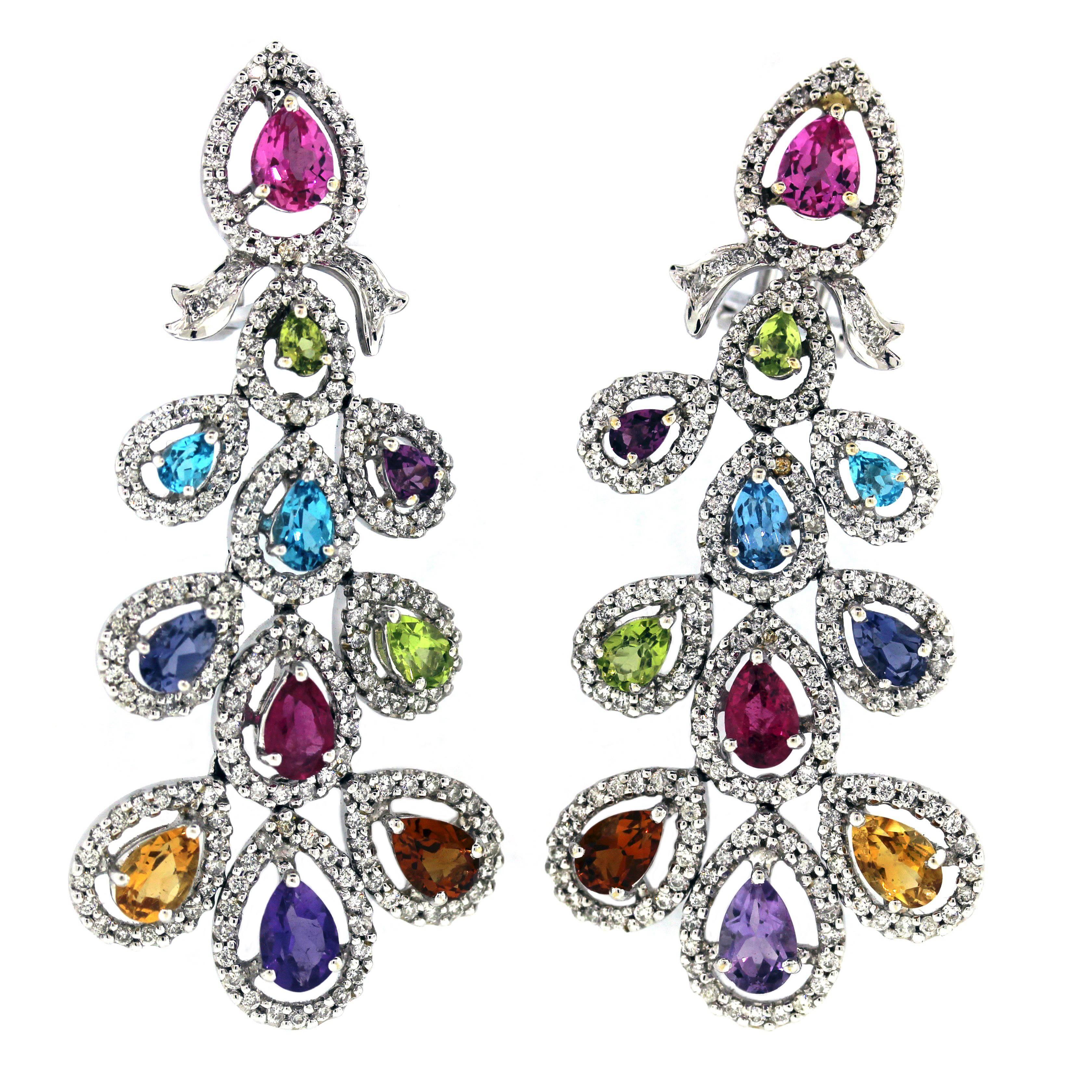 Multi-Color Gemstone Earrings