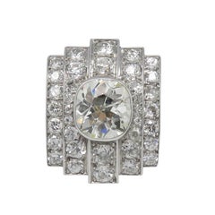 Art Deco 5.00 Carat Diamond Platinum Engagement Ring