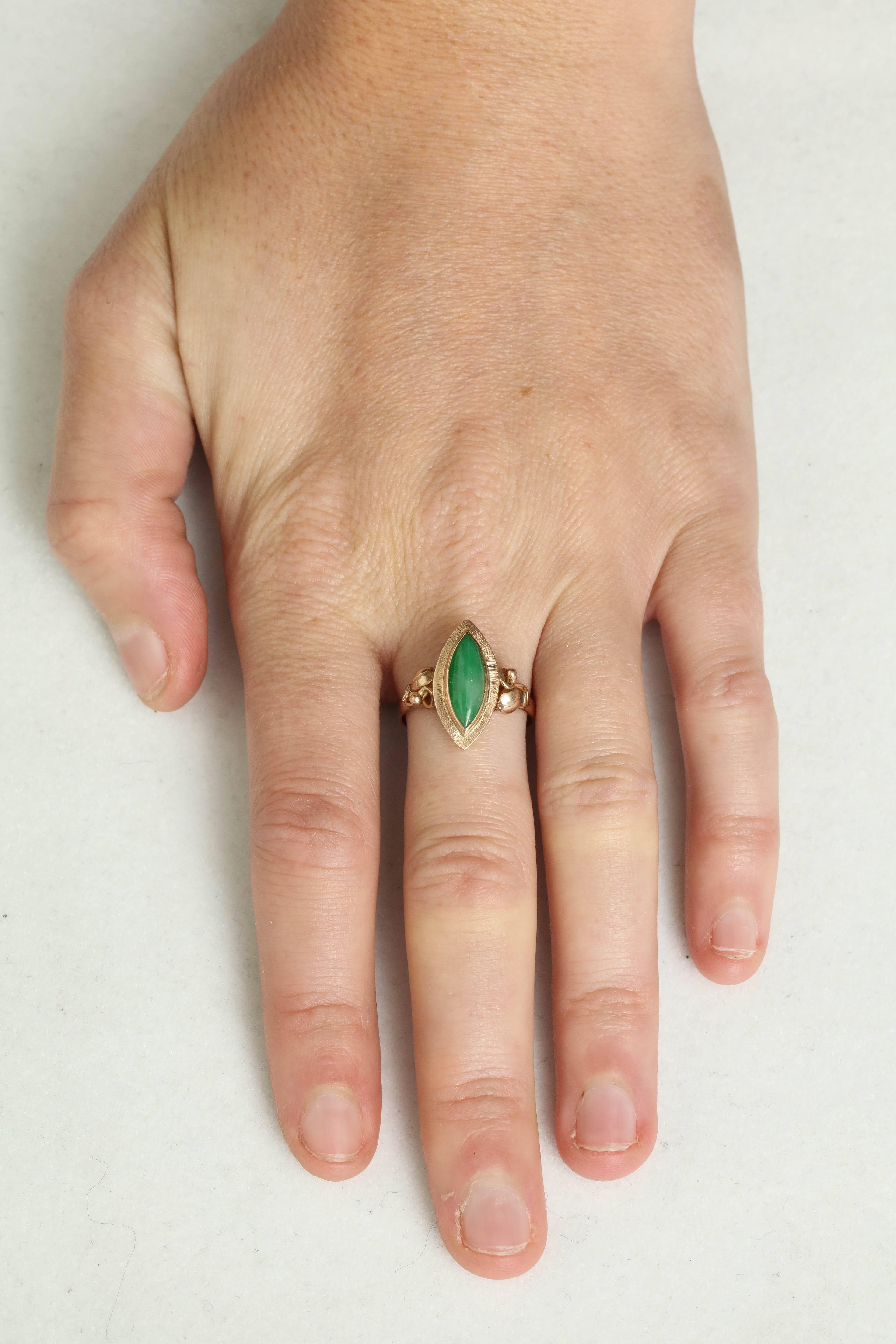 Art Nouveau Jade Ring 4