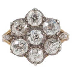 Antique Victorian Diamond Cluster Ring  