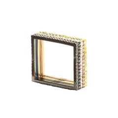 Sophie Birgitt Geometric Rectangular Gold Cocktail Ring