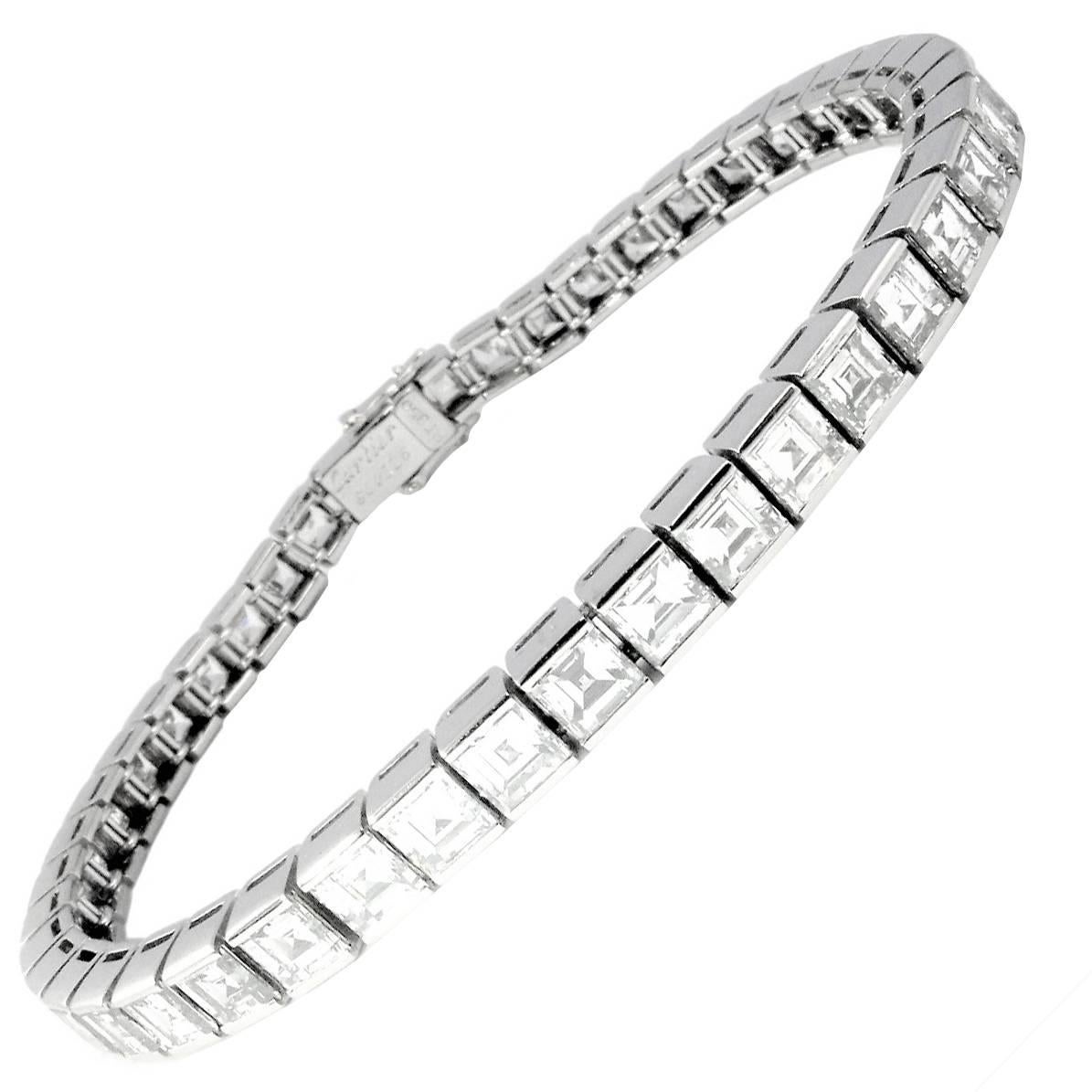 Cartier High Jewelry Diamond 'Riviere' Platinum Tennis Line Bracelet. 