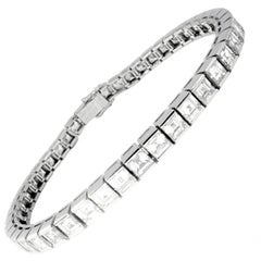 Vintage Cartier High Jewelry Diamond 'Riviere' Platinum Tennis Line Bracelet. 