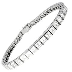 Cartier High Jewelry Diamond 'Riviere' Platinum Tennis Line Bracelet.