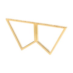 Sophie Birgitt Diamond Geometric Double Finger Ring 5