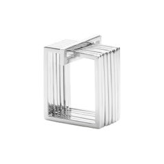 Sophie Birgitt 18 Karat Gold Diamond Geometric Rectangular Gold Cocktail Ring