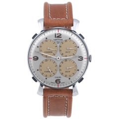 Retro Dubey & Schaldenbrand Chrome-Plated Visiteur manual Wristwatch, 1960s