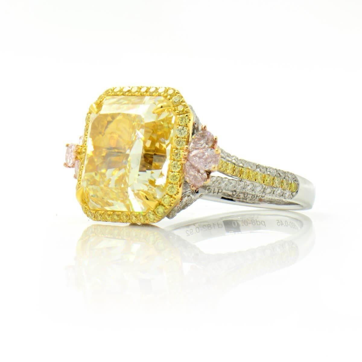  Fancy Yellow and Pink Diamond Ring GIA Certified 1