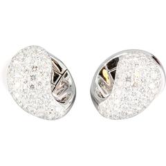 Retro Cartier Huggies Diamond Gold Earrings