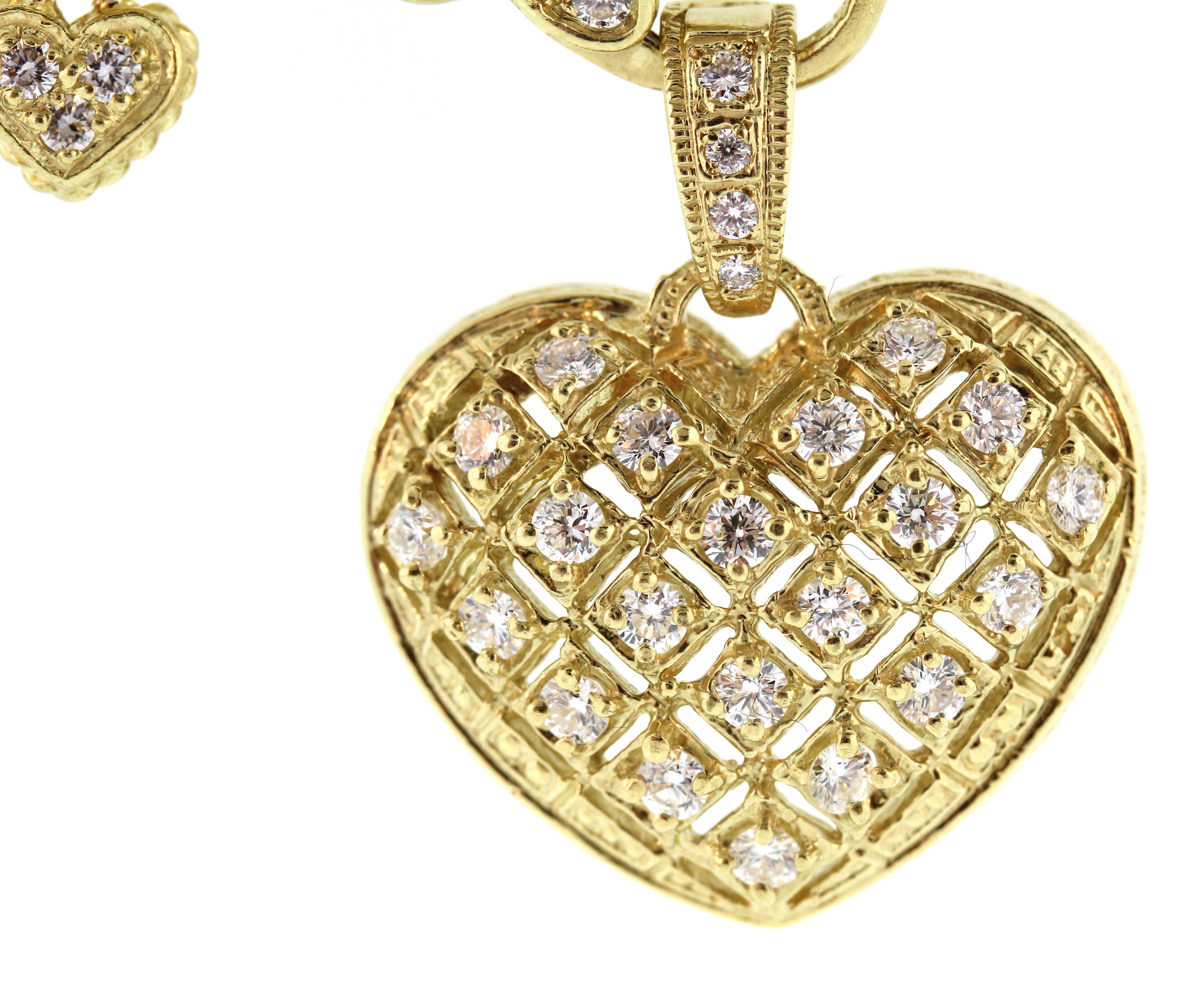 Judith Ripka Chain Necklace with Diamond and Gold Heart Enhancer 2