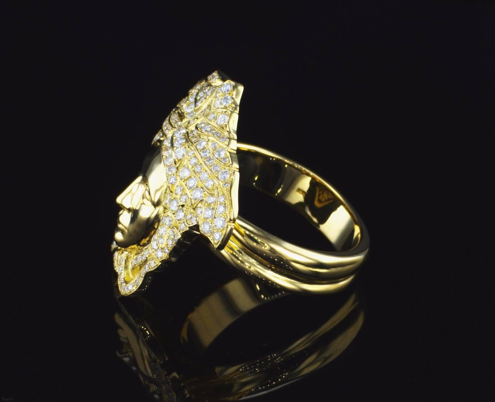 medusa 18k gold ring