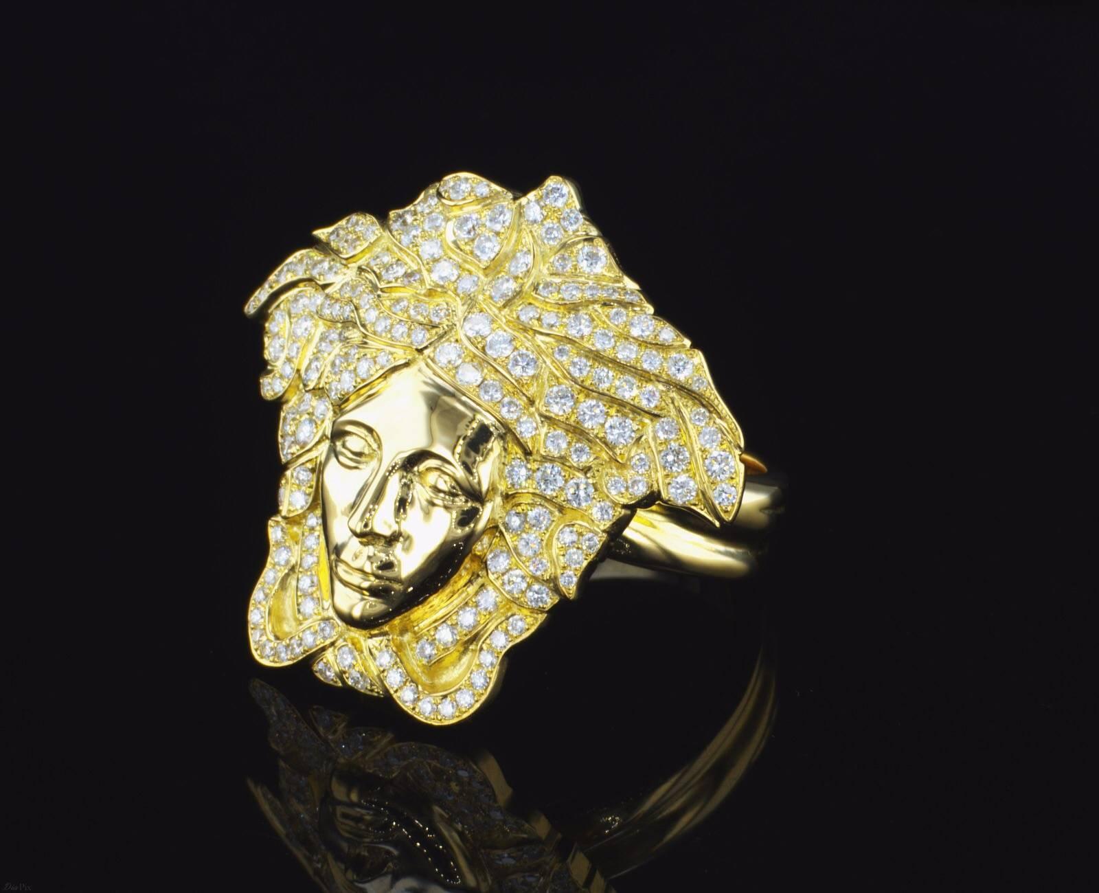 18k gold medusa ring