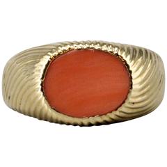 Vintage Tiffany & Co. Schlumberger Coral Gold Men's Ring
