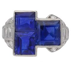 Art Deco Sapphire and Diamond Ring 11