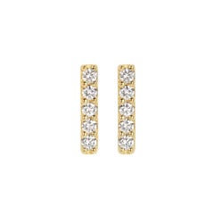 Sophie Birgitt Diamond Rectangular Gold Stud Earrings