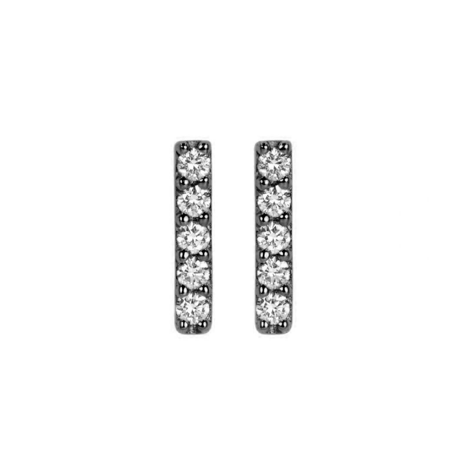 Sophie Birgitt Diamond Rectangular Gold Stud Earrings For Sale