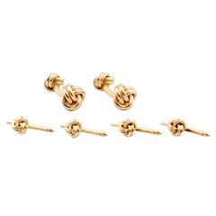 Tiffany & Co. Gold Knot Cufflinks and Studs Tuxedo Set