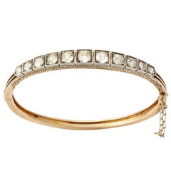 15 kt Old Mine Diamond Bracelet, Late Victorian 