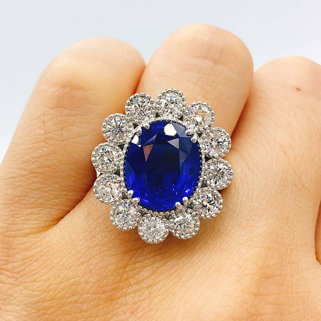 Emilio Jewelry Sapphire Diamond Ring  In New Condition In New York, NY