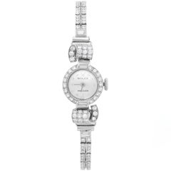 Rolex Ladies Platinum Diamond Vintage Mechanical Wristwatch