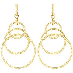 The Michelle Earrings in Pink Gold and Champagne Diamonds
