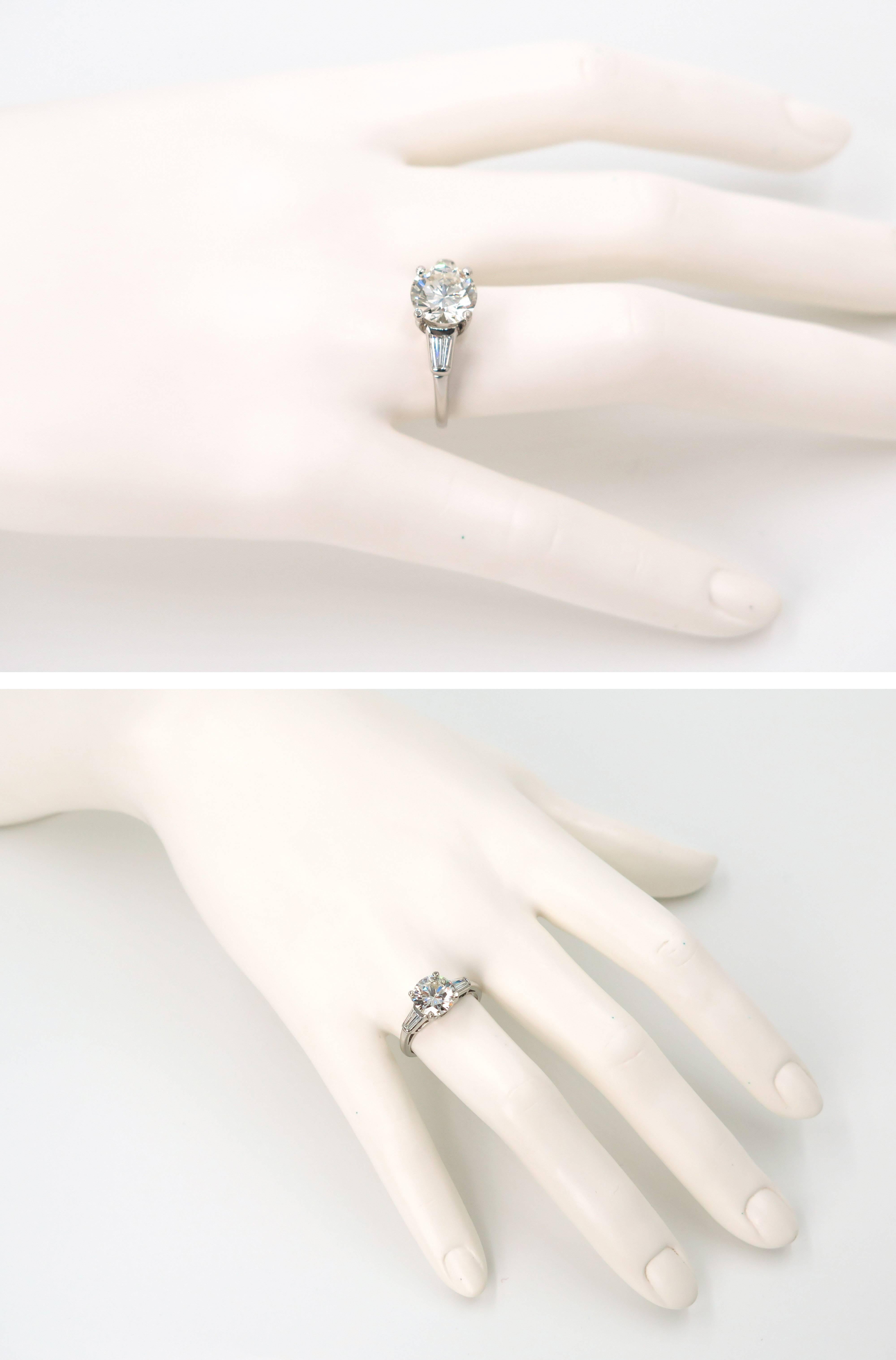 GIA Certified Round Diamond Platinum Engagement Ring 4