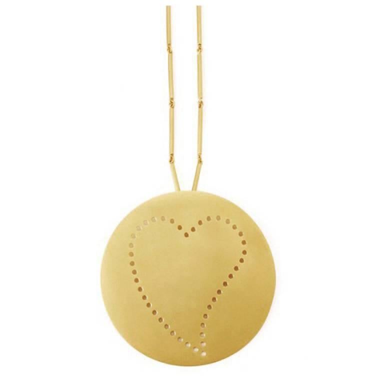 Youmna Fine Jewellery 18 Karat Yellow Gold Heart Pendant Necklace For Sale